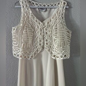 Reggio Cream Lace Overlay Dress